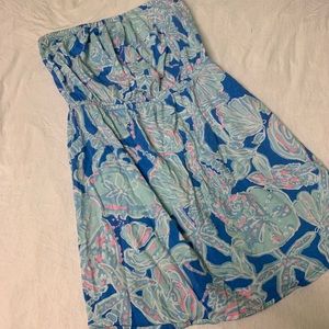 COPY - Strapless blue Lily Pulitzer dress